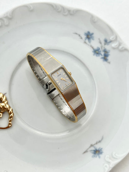 Seiko Petite Satin Bracelet Watch in Silver and Gold