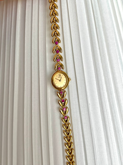 Seiko Tisse Tennis Bracelet Women's Watch with Pink Rubies