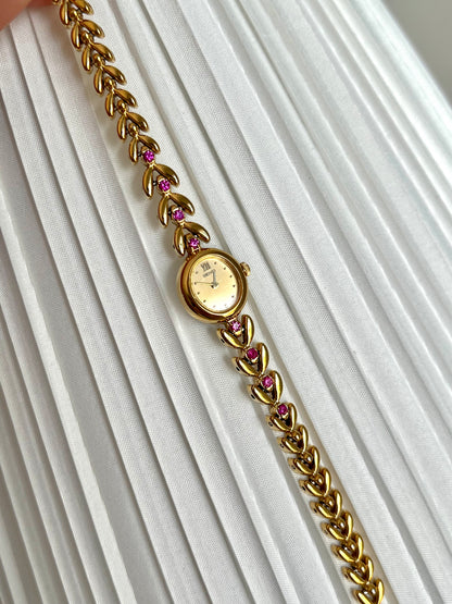 Seiko Tisse Tennis Bracelet Women's Watch with Pink Rubies