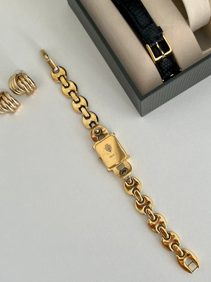 Gucci 1800L Gold Bracelet Watch Set With Interchangeable Straps