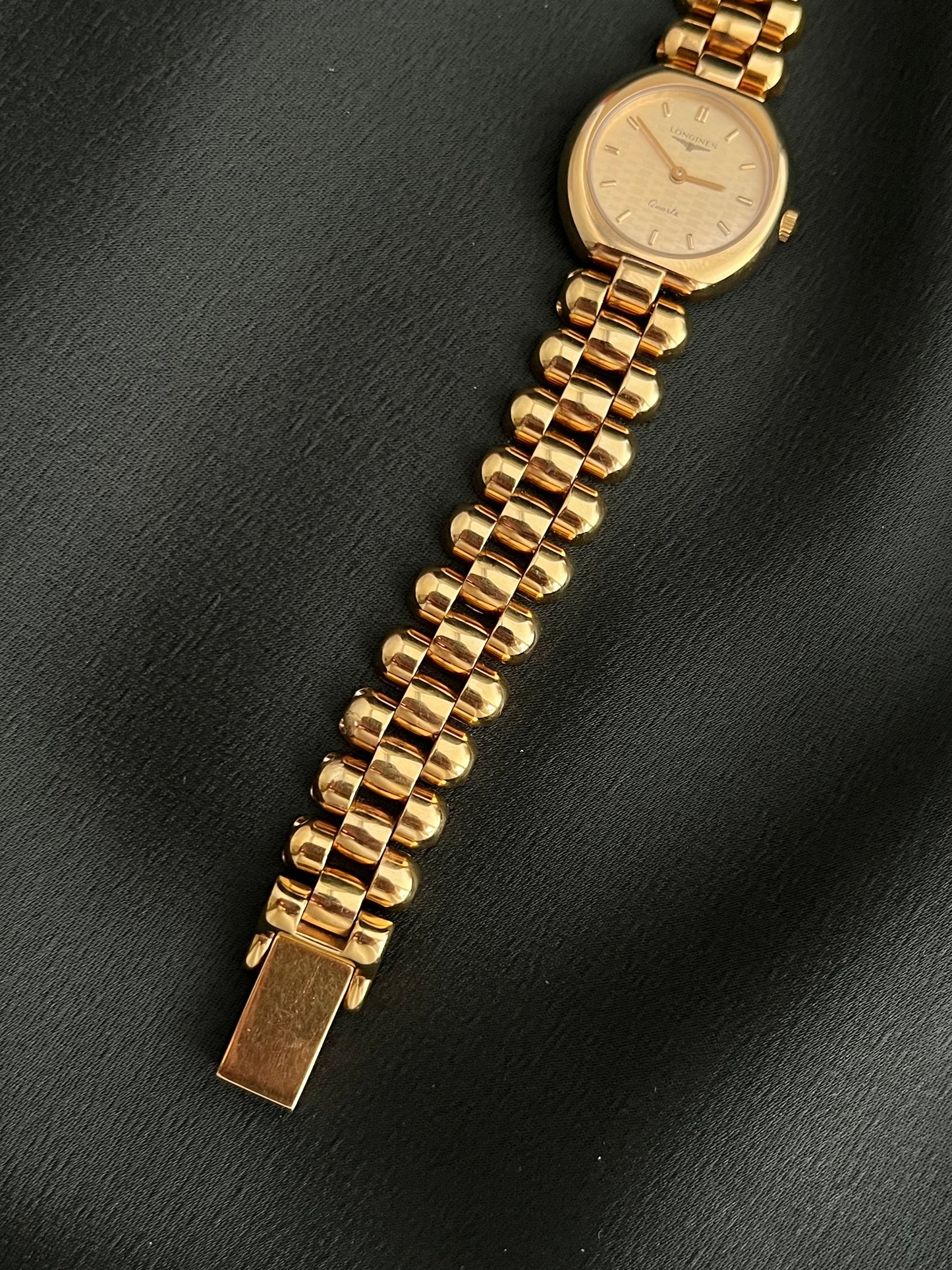 Longines Gold Tone Women's Watch with Textured Dial