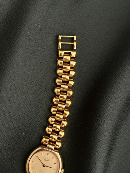 Longines Gold Tone Women's Watch with Textured Dial