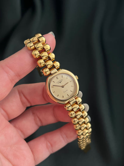 Longines Gold Tone Women's Watch with Textured Dial