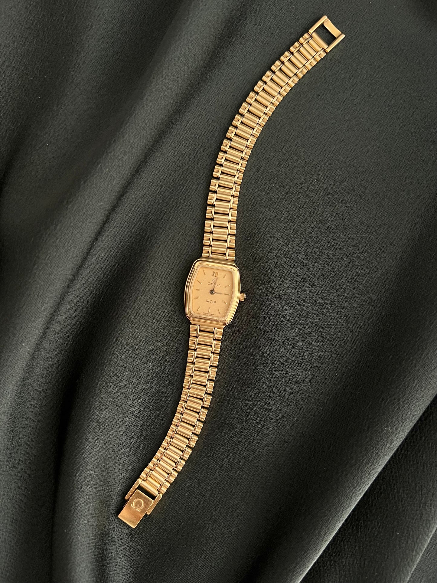 Omega De Ville Gold Tonneau Bracelet Women’s Watch