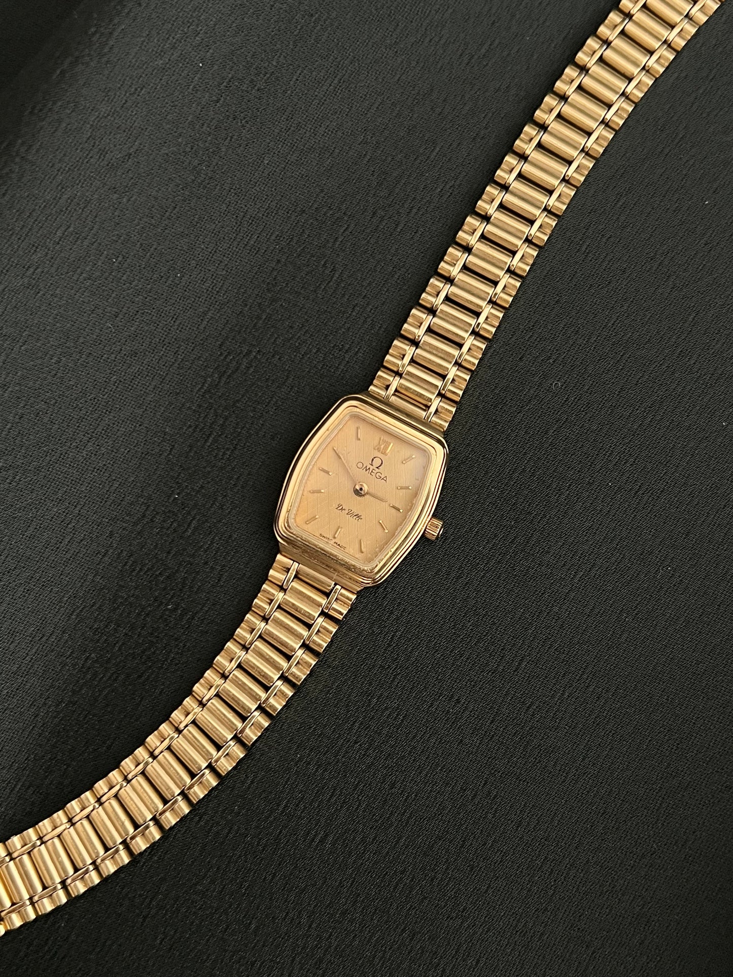 Omega De Ville Gold Tonneau Bracelet Women’s Watch