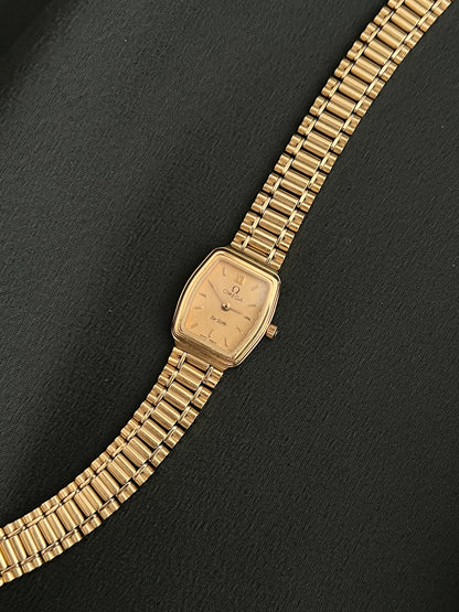 Omega De Ville Gold Tonneau Bracelet Women’s Watch