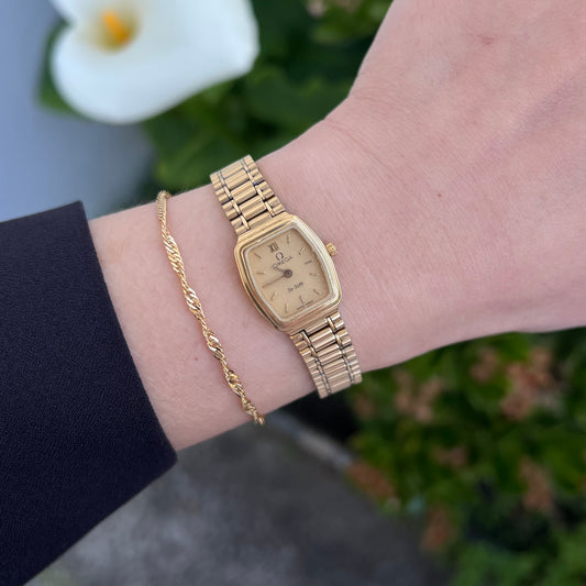 Omega De Ville Gold Tonneau Bracelet Women’s Watch