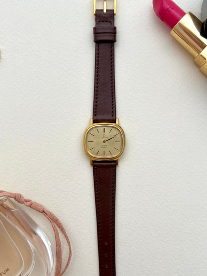 Omega De Ville Cushion Gold Toned Woman's Watch