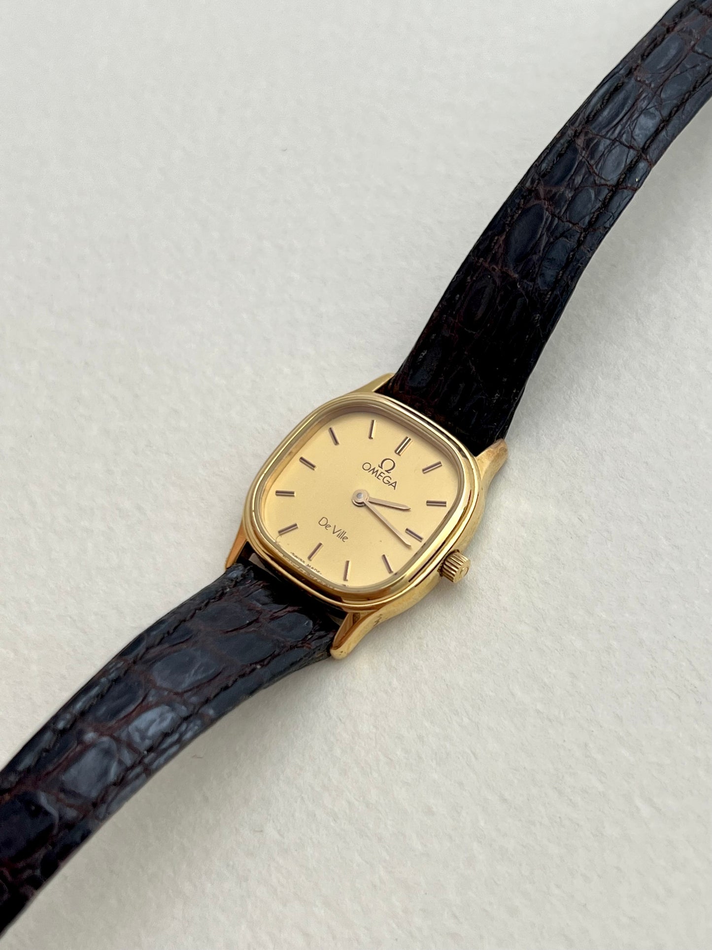 Omega De Ville Gold Tone Cushioned Square Women's Watch