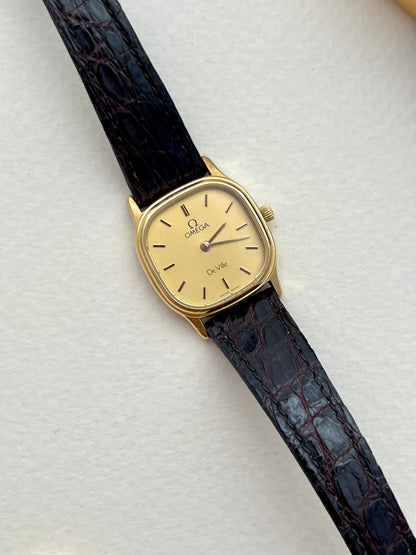 Omega De Ville Gold Tone Cushioned Square Women's Watch