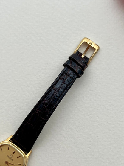 Omega De Ville Gold Tone Cushioned Square Women's Watch