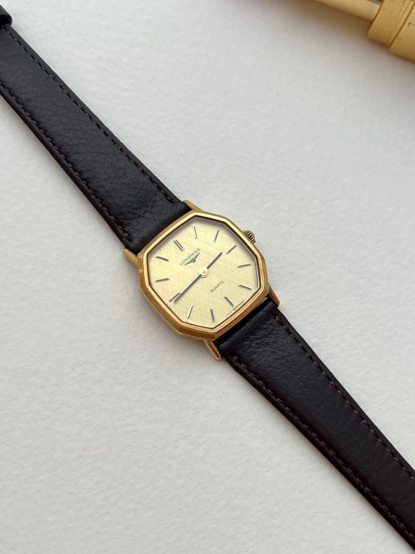 Longines Octo Gold Toned Women's Watch with Woven Dial