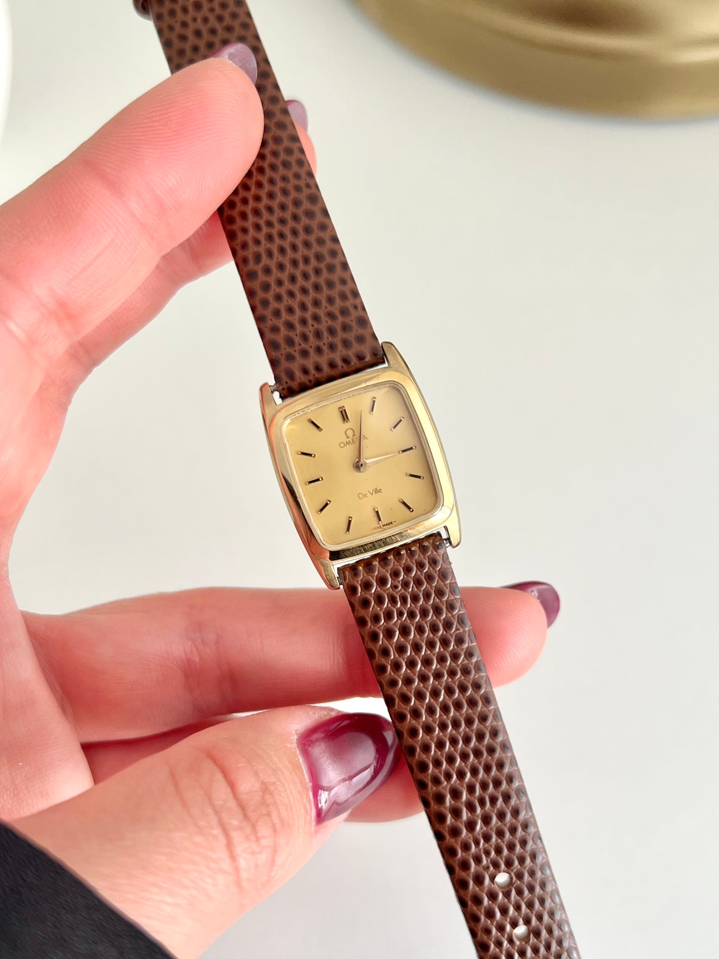 Omega De Ville Gold Cushion Watch