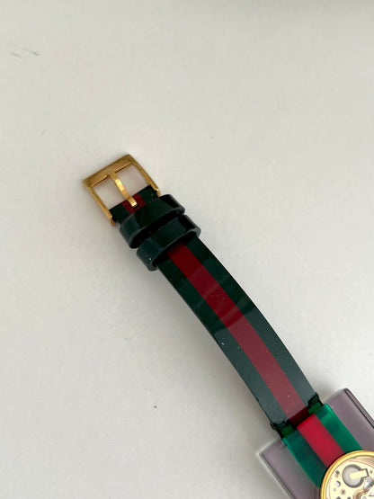 Gucci Skeleton Web Plexiglass Bangle Watch