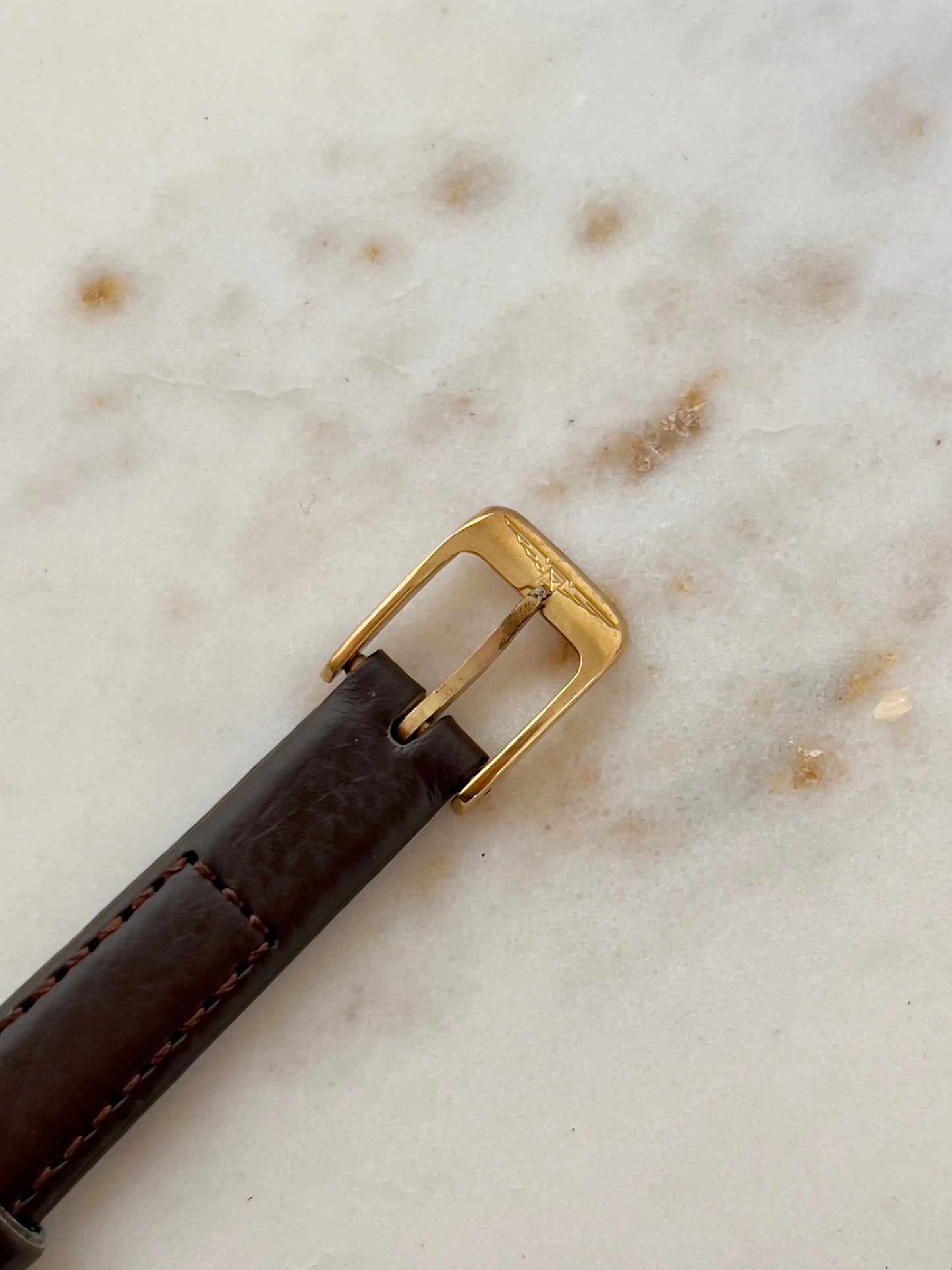 Longines Gold Toned Tonneau Woman's Watch with Parchment Dial