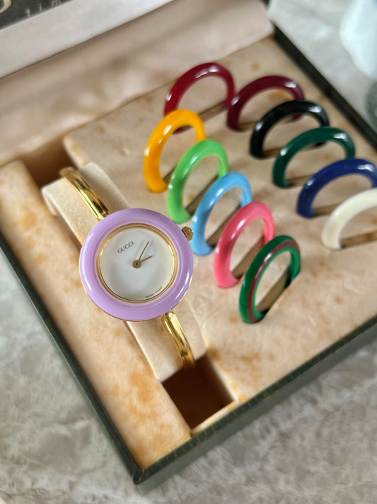 Gucci 1100L Interchangeable Bezel Women’s Watch Full Set of 12