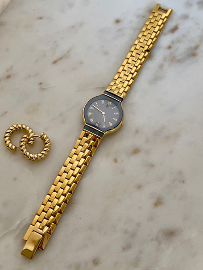 Seiko Lassale Black and Gold Woman's Watch