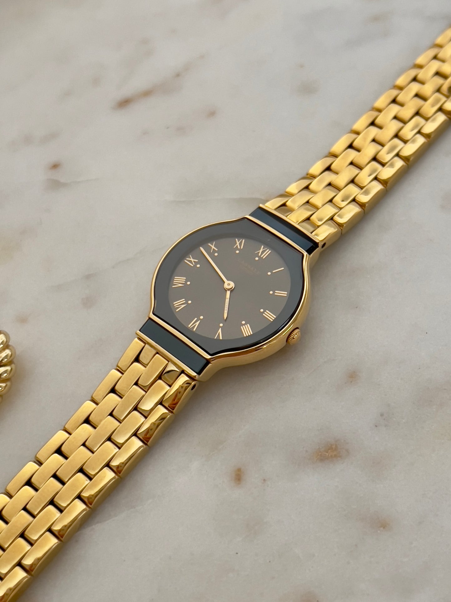 Seiko Lassale Black and Gold Woman's Watch