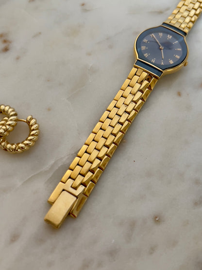 Seiko Lassale Black and Gold Woman's Watch