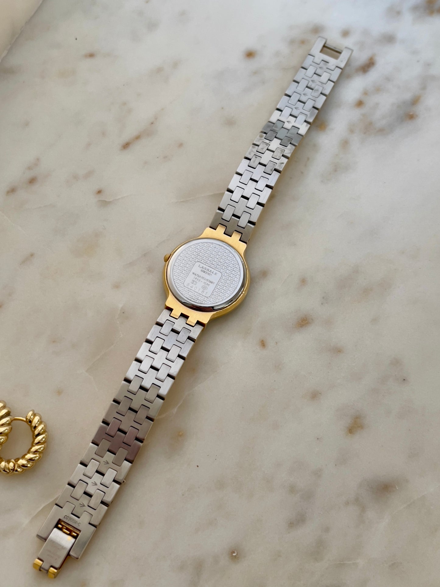 Seiko Lassale Black and Gold Woman's Watch