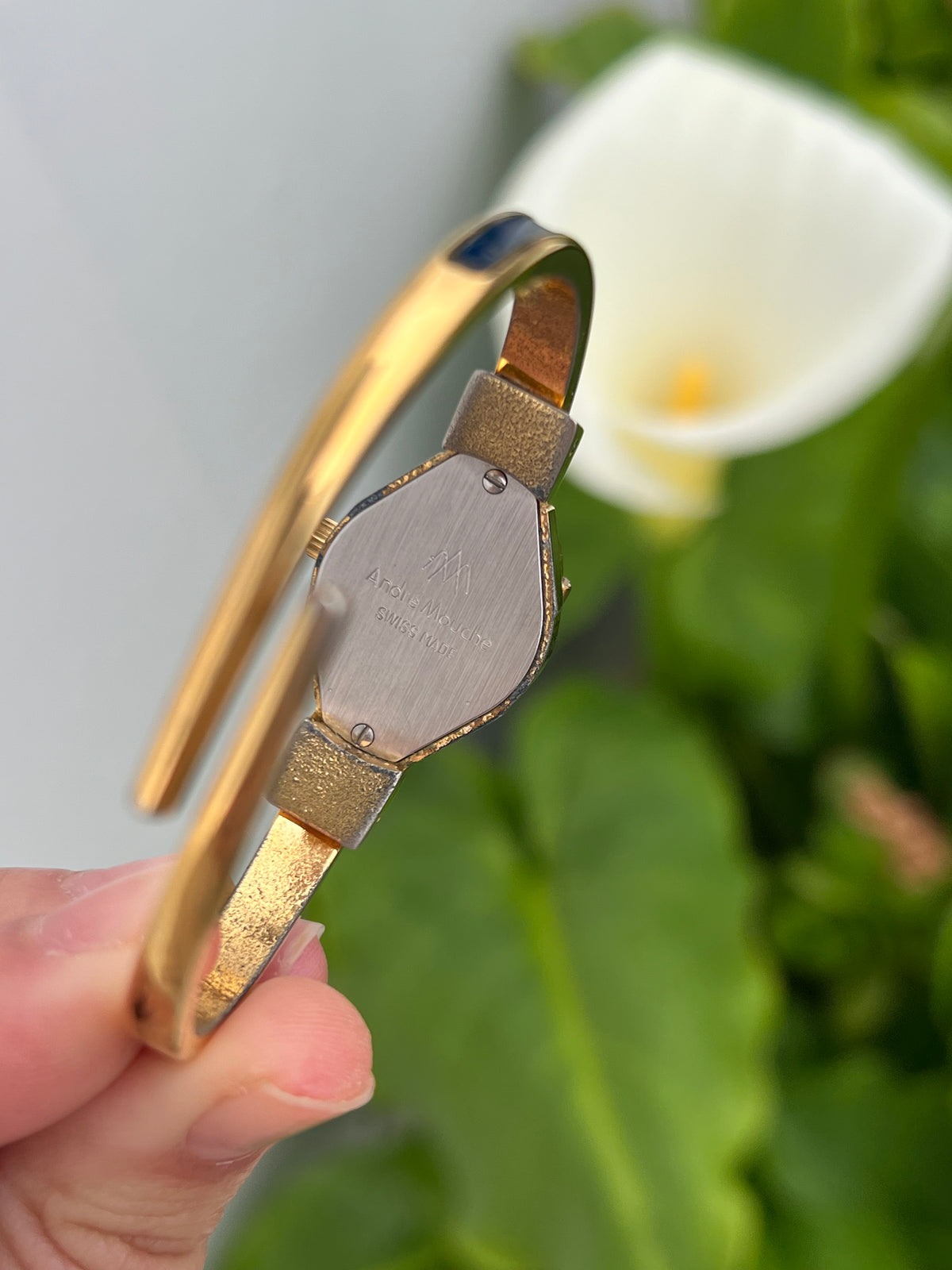 Andre Mouche Edelweiss Crystal Gold Tone Women’s Secret Watch