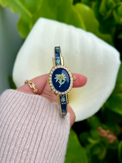 Andre Mouche Edelweiss Crystal Gold Tone Women’s Secret Watch