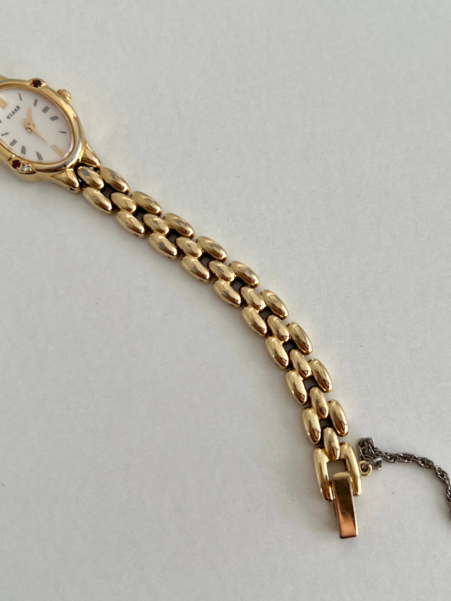 Seiko Tisse Gold Bead Bracelet Women's Watch with Encrusted Ruby & Diamond