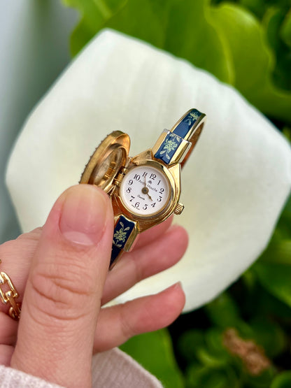 Andre Mouche Edelweiss Crystal Gold Tone Women’s Secret Watch
