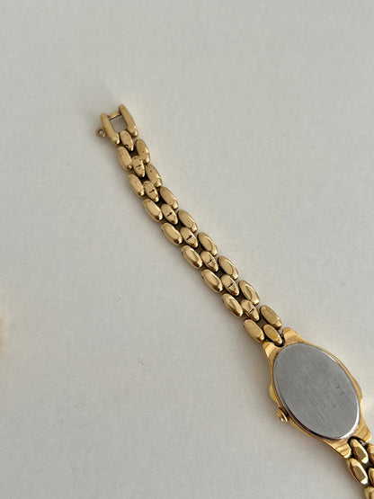 Seiko Tisse Gold Bead Bracelet Women's Watch with Encrusted Ruby & Diamond