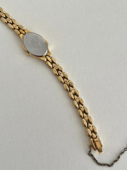 Seiko Tisse Gold Bead Bracelet Women's Watch with Encrusted Ruby & Diamond