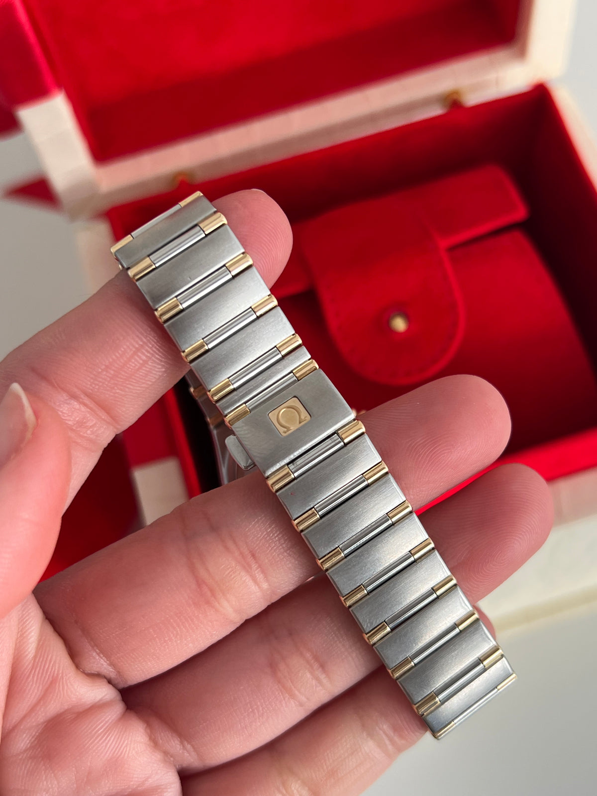 Omega Constellation Two-tone Women’s Watch, dial close up of a vintage women's watch at Gilded Hour.