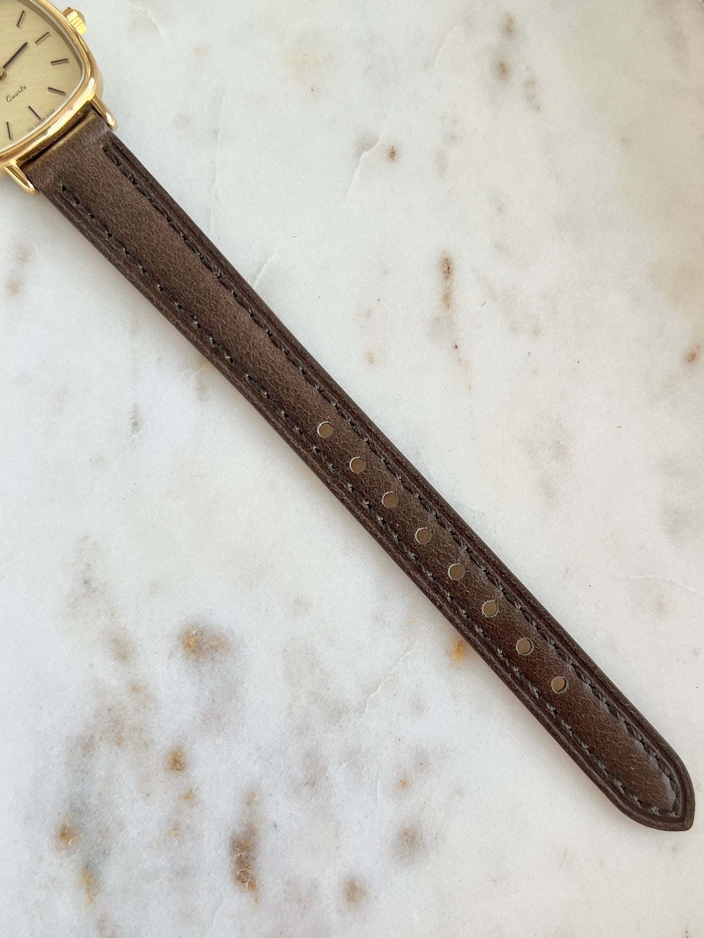Longines Gold Toned Cushion Case Linen Dial Women's Watch