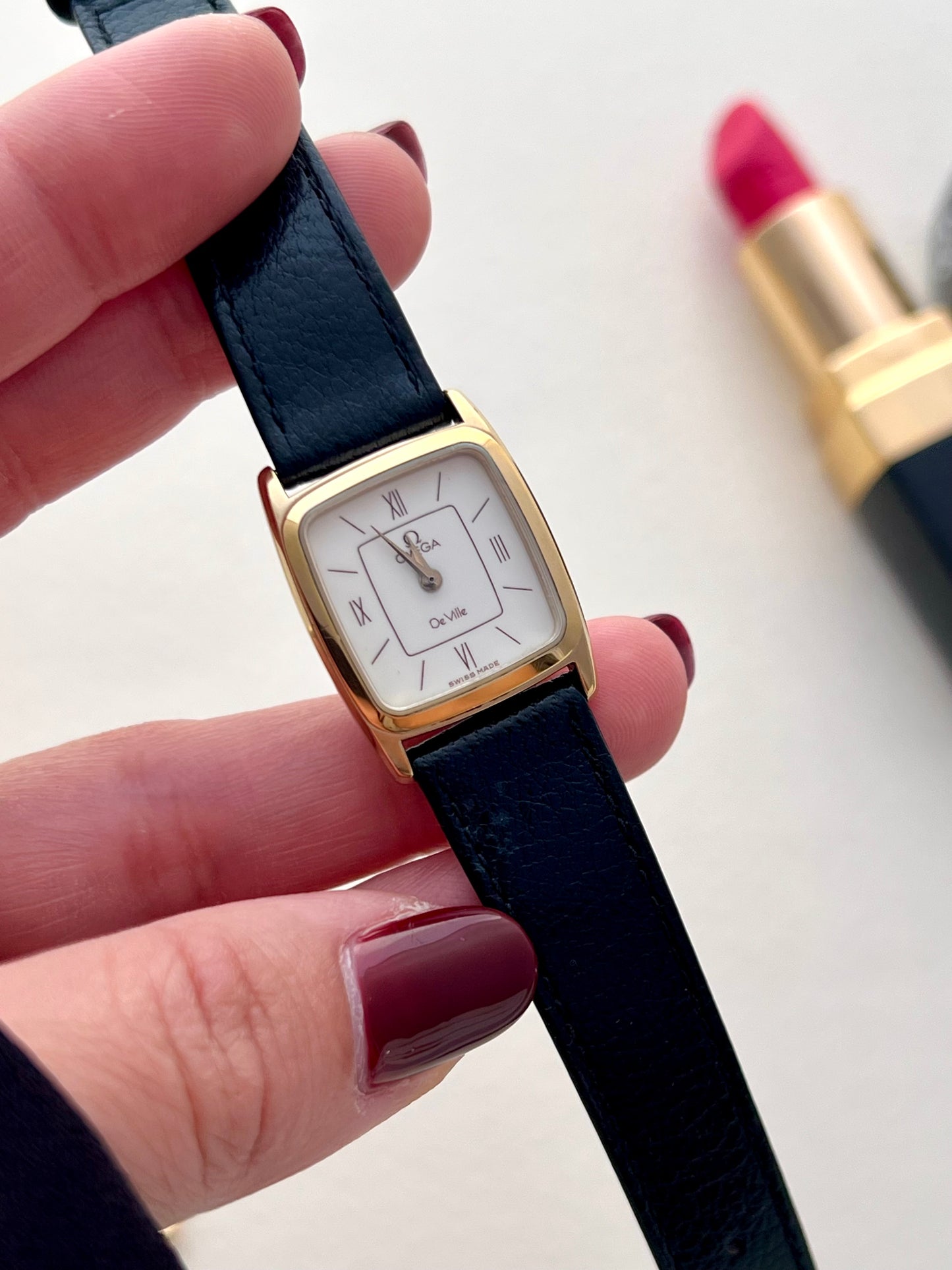 Omega De Ville Gold Tone Soft Rectangular Women's Watch