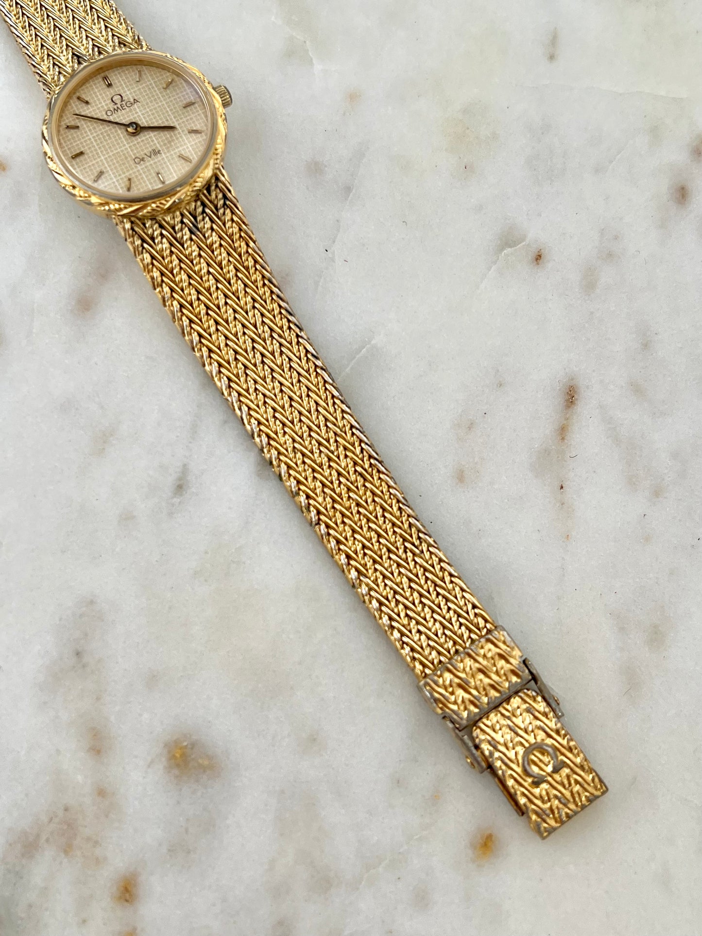 Omega De Ville Laurel Case Woven Bracelet Watch