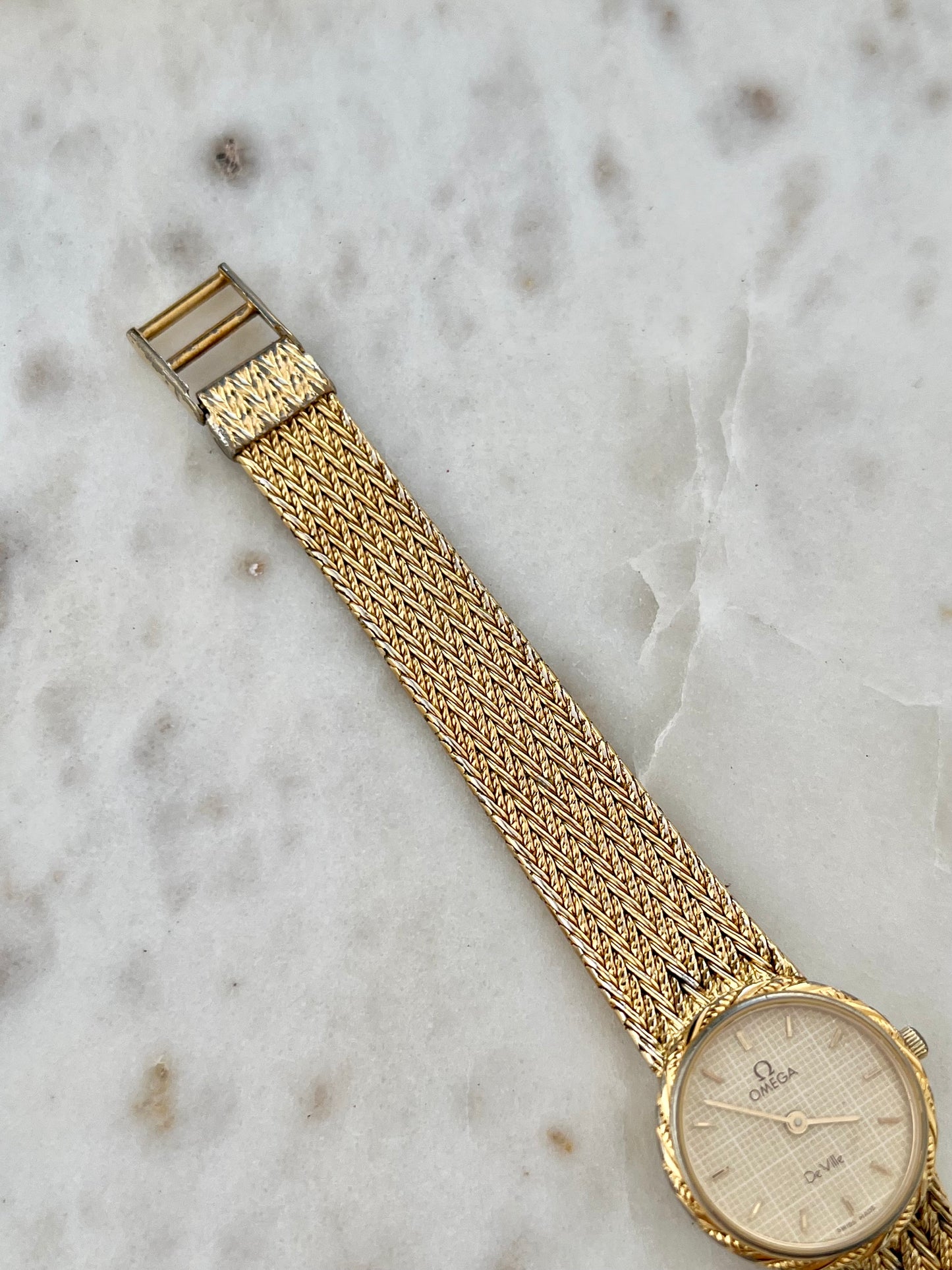 Omega De Ville Laurel Case Woven Bracelet Watch