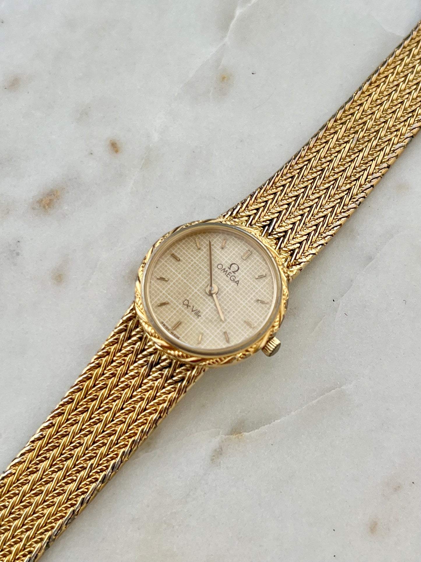 Omega De Ville Laurel Case Woven Bracelet Watch