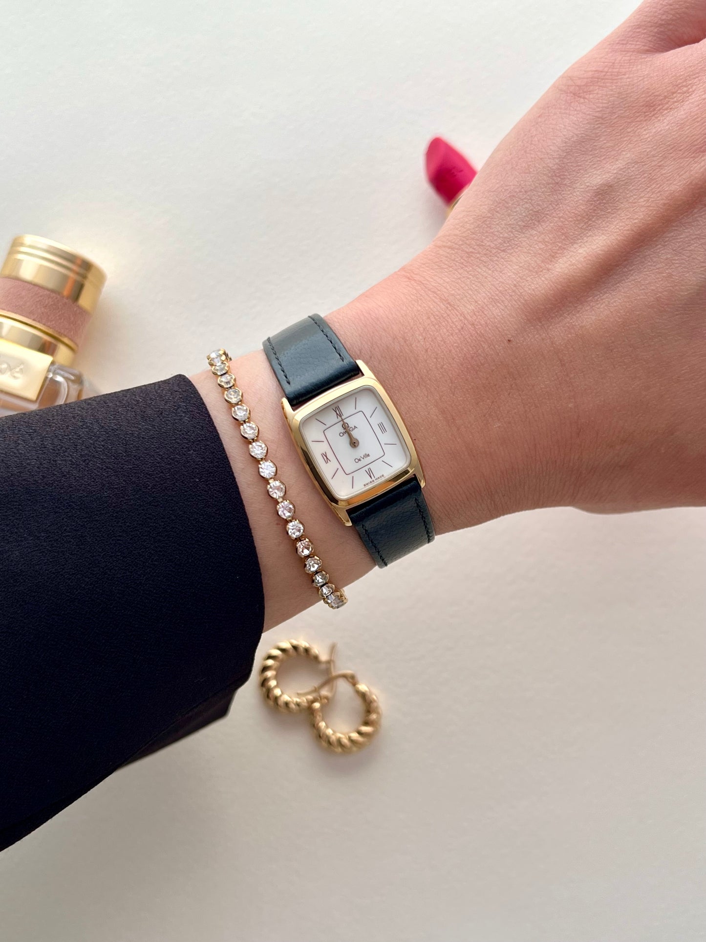 Omega De Ville Gold Tone Soft Rectangular Women's Watch