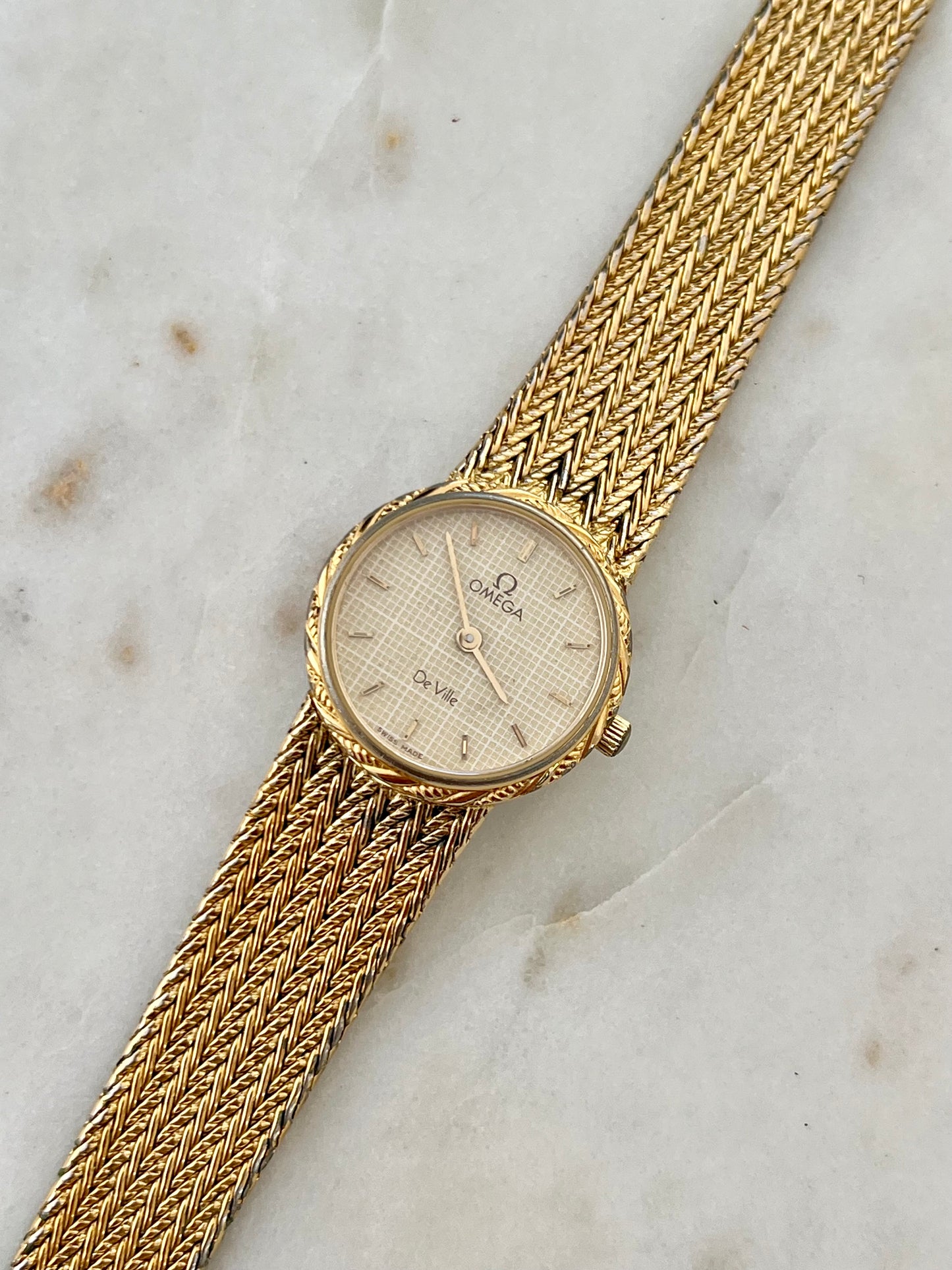 Omega De Ville Laurel Case Woven Bracelet Watch