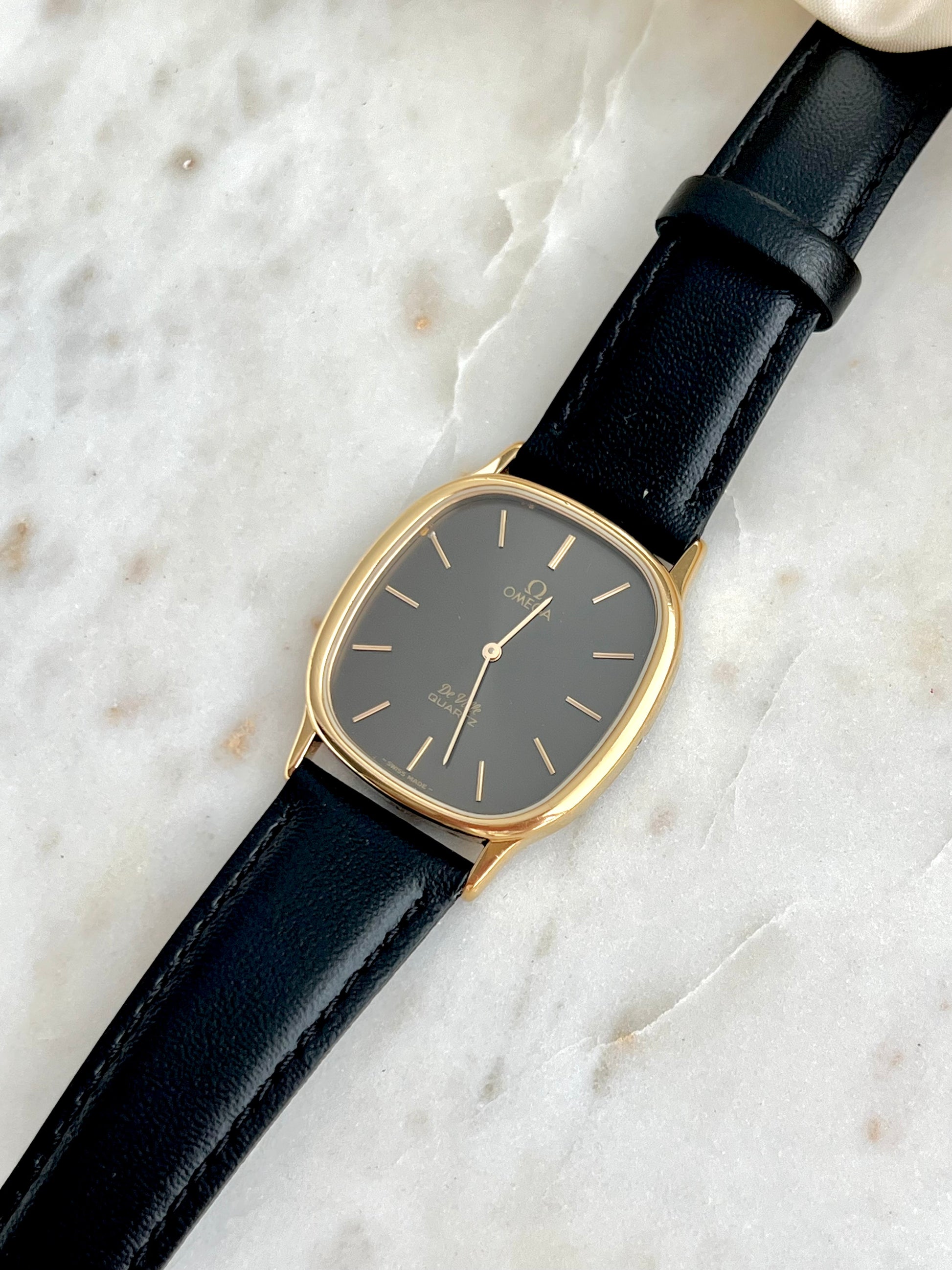 Omega De Ville Ellipse Anthracite Gold Tone Watch NZ Australia Canada