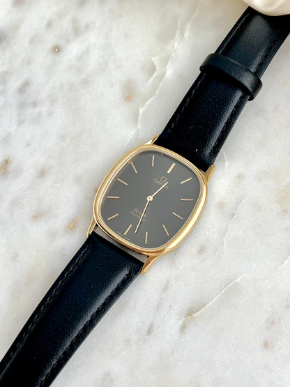 Omega De Ville Ellipse Anthracite Gold Tone Watch NZ Australia Canada