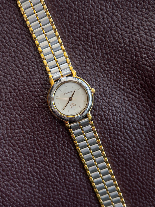 Burberry gold and steel two-tone ladies’ watch with champagne dial
