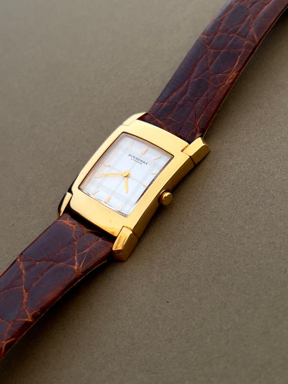 Burberry London White Dial Gold Tone Tank Women's Watch — product photograph 7, Gilded Hour NZ.