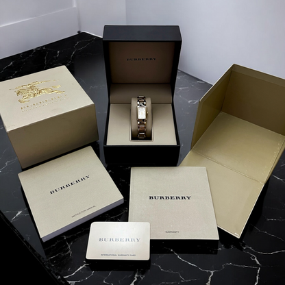 Burberry Silver Dial Gold Tone Tank Women's Watch — product photograph 3, Gilded Hour NZ.