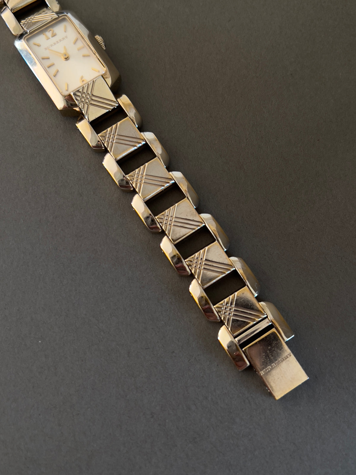 Burberry Silver Dial Gold Tone Tank Women's Watch — product photograph 10, Gilded Hour NZ.