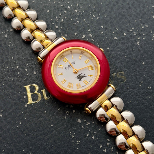 Burberrys Ladies' Watch with Interchangeable Bezels, dial close up of a vintage women's watch at Gilded Hour.