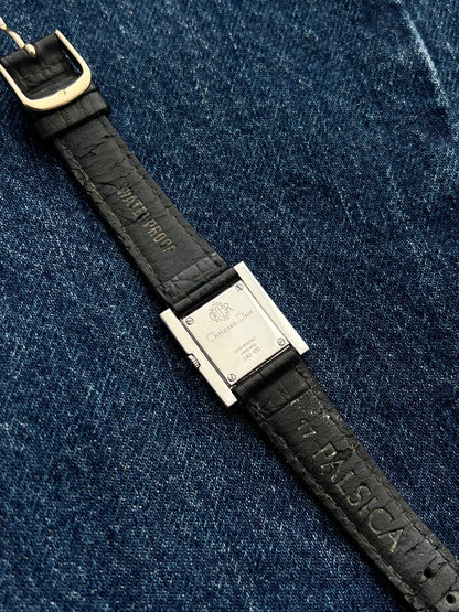 Christian Dior Cannage D82-100 steel watch caseback with four screws and signed markings