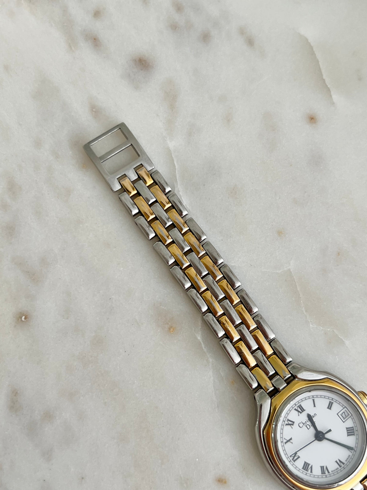 Christian Dior two tone Roman dial watch, view 11.