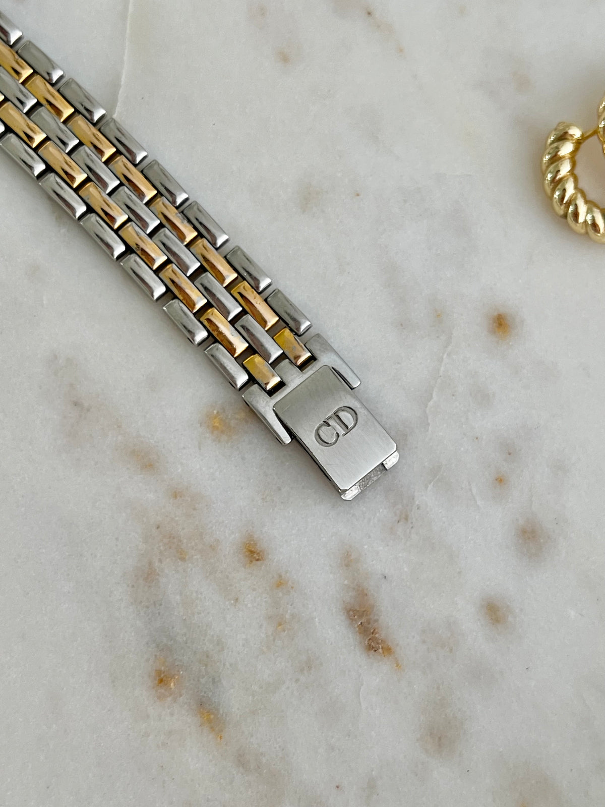 Christian Dior two tone Roman dial watch, view 12.