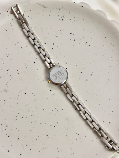 Citizen black dial two-tone women's bracelet watch with faceted crystal