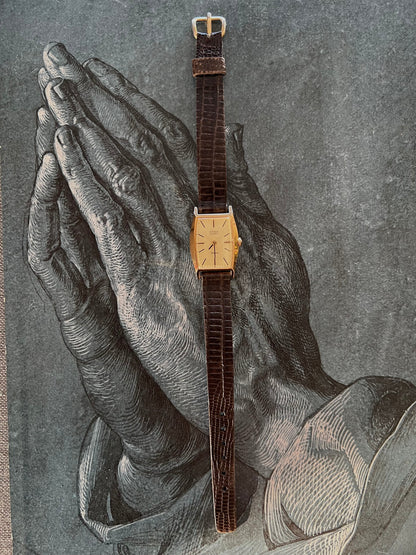 Citizen Champagne Dial Brown Leather Women’s Watch featuring champagne dial and leather strap; vintage watch product image 3.